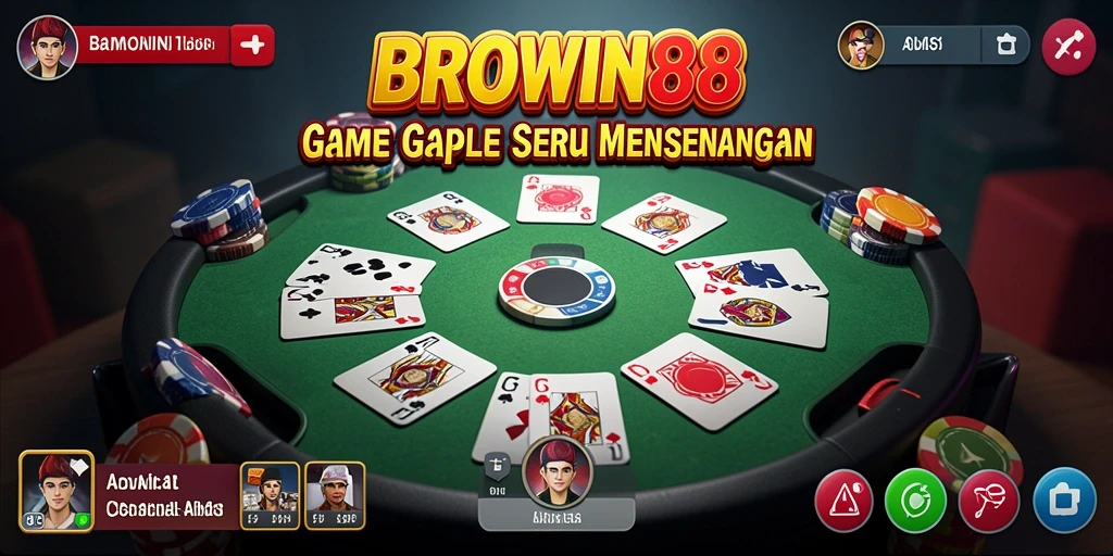 Tampilan gameplay seru dalam BROWIN88 yang penuh dengan keseruan gaple.