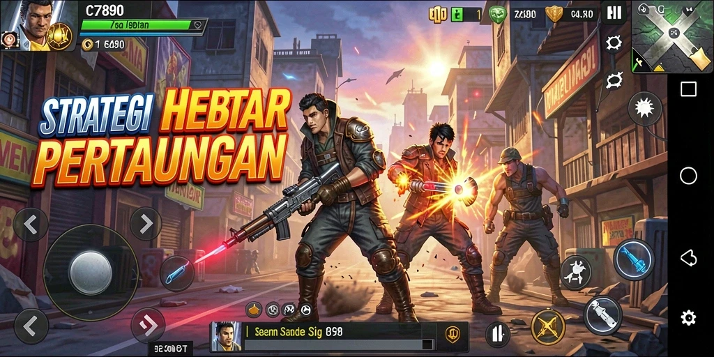Gameplay C7890 menampilkan pertempuran strategi yang menarik dan menantang.