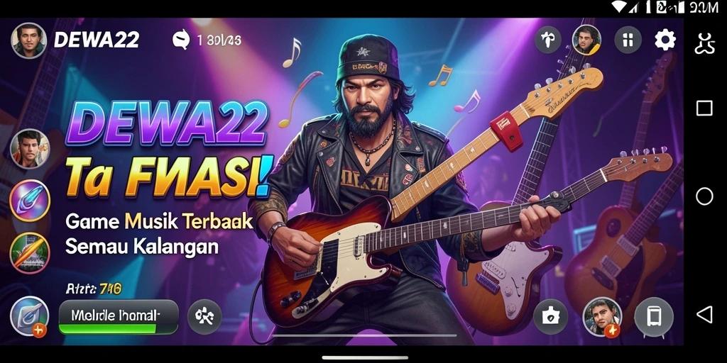 Tampilan menarik dari gameplay DEWA22 dengan berbagai lagu.