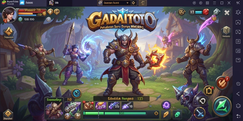 Tampilan gameplay menakjubkan di dunia GADAITOTO dengan pertarungan seru.