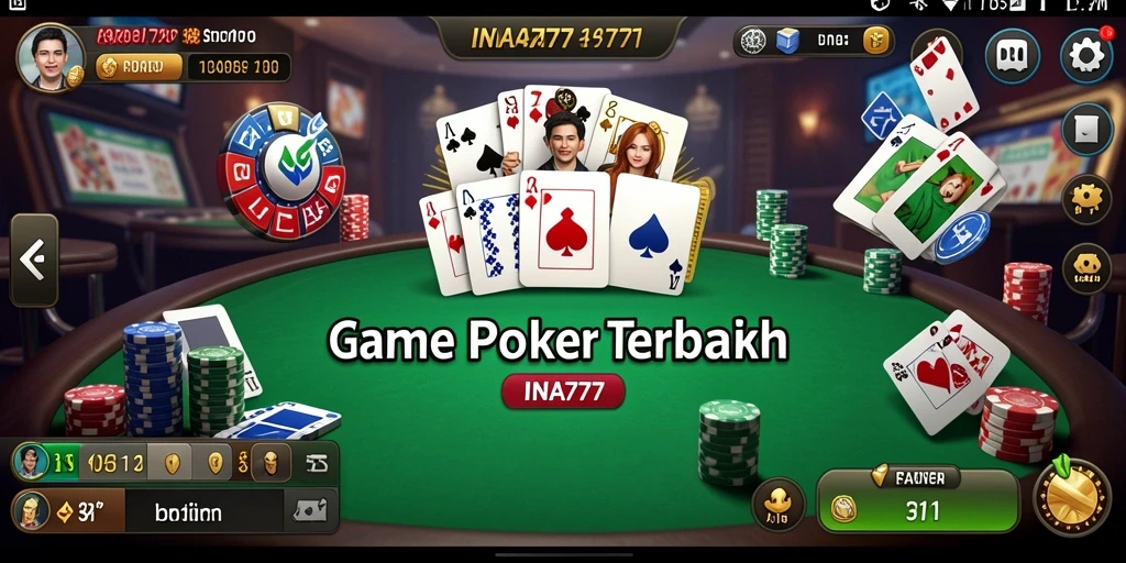 Tampilan gameplay seru di INA777 saat bermain poker.