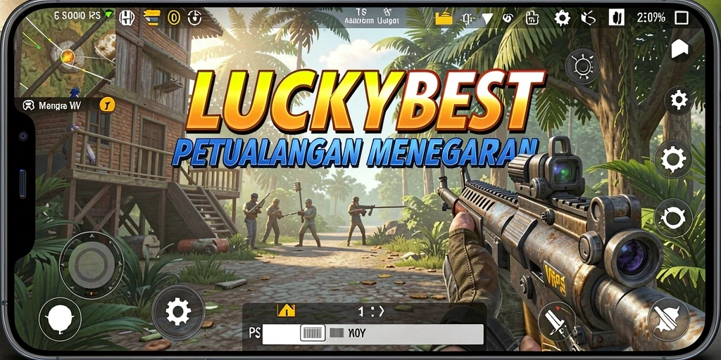 Tampilan gameplay mendebarkan dari LUCKYBEST dalam aksi TPS.