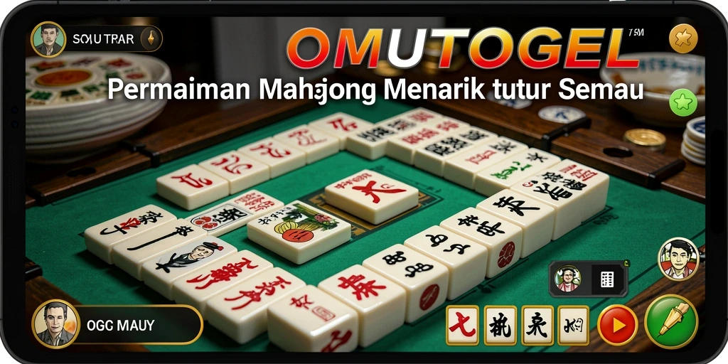 Screenshot menampilkan gameplay seru OMUTOGEL di atas papan Mahjong.