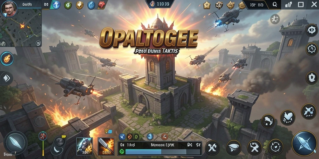 Tampilan gameplay menawan dari OPALTOGEL dengan menara berfungsi.