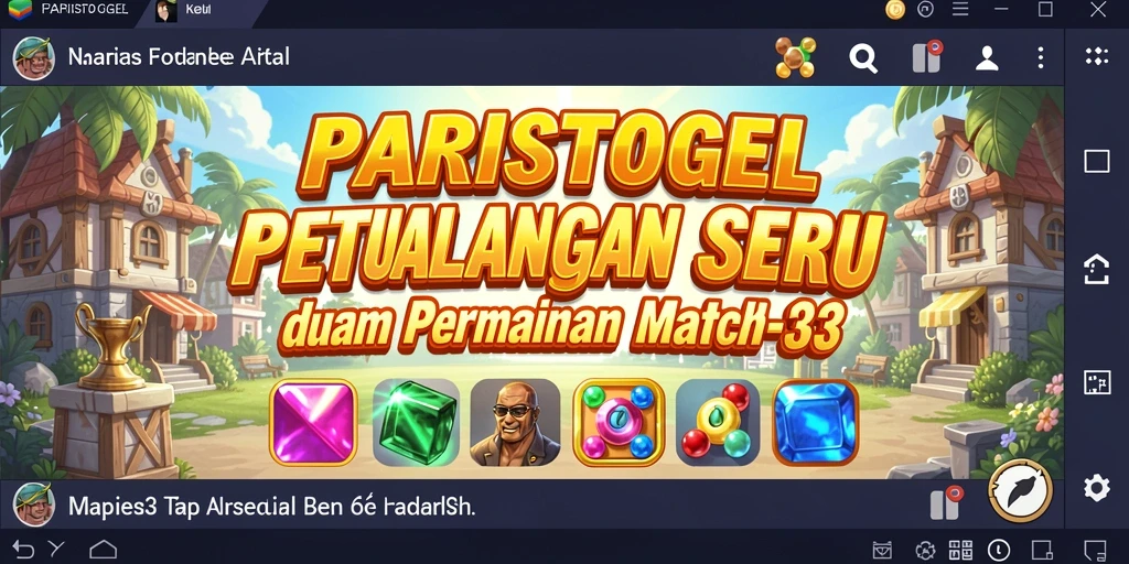 Tampilan gameplay seru PARISTOGEL dengan elemen Match-3 yang menarik.