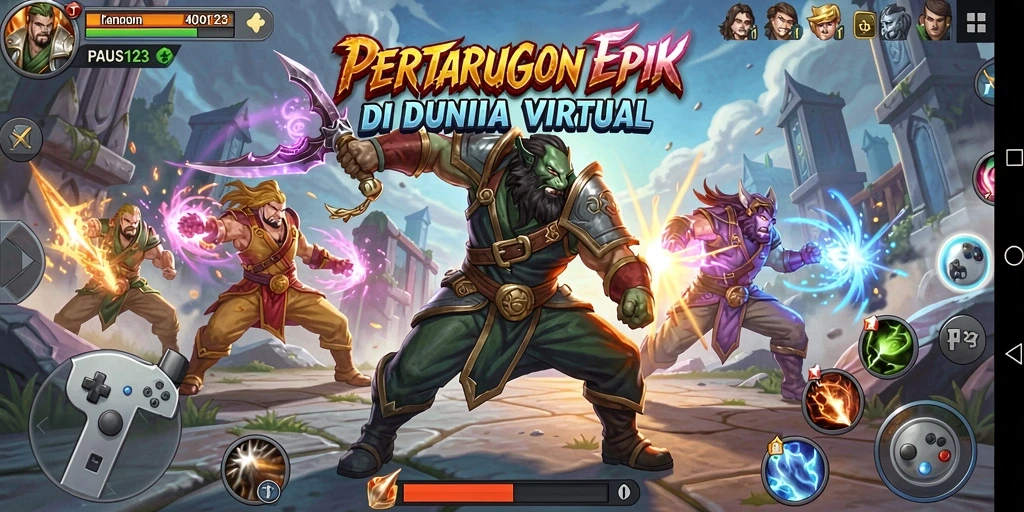 Gameplay seru PAUS123 dengan pertarungan karakter yang dinamis.