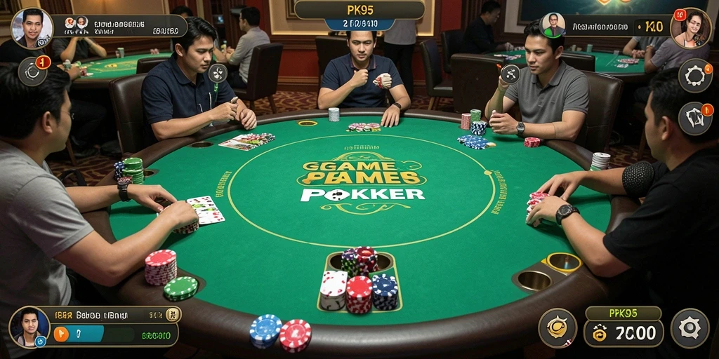 Tampilan menarik dari gameplay Poker yang mendebarkan