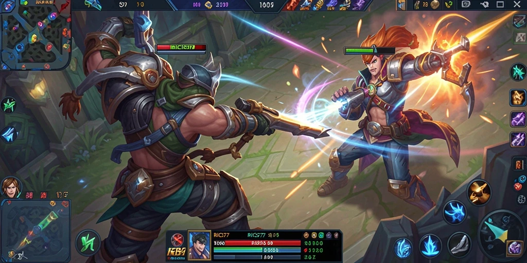 Gameplay seru RICIS77 di arena MOBA.
