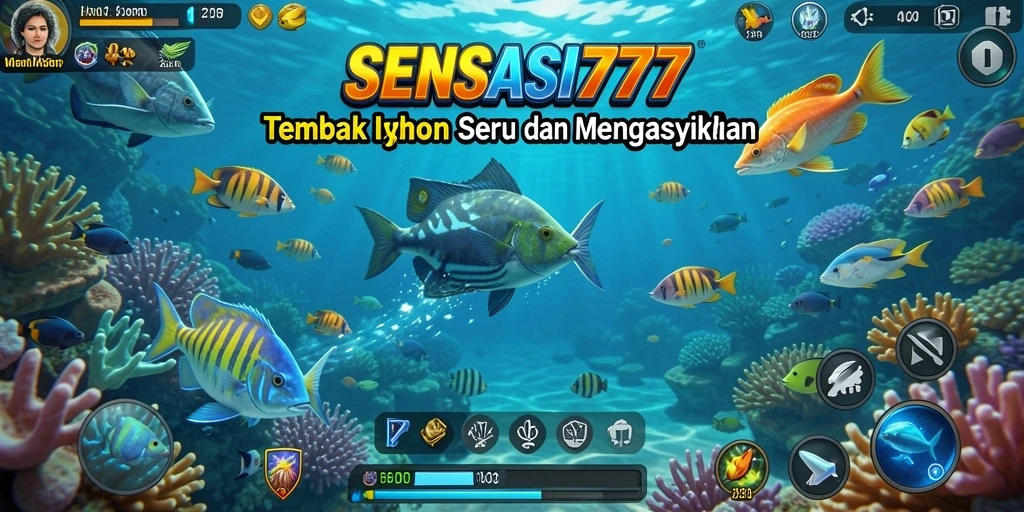 Tampilan menarik dari gameplay SENSASI777 saat menangkap ikan.