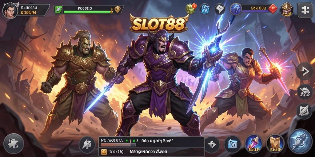 Tampilan gameplay SLOT88 yang mendebarkan dengan pertarungan yang intens.