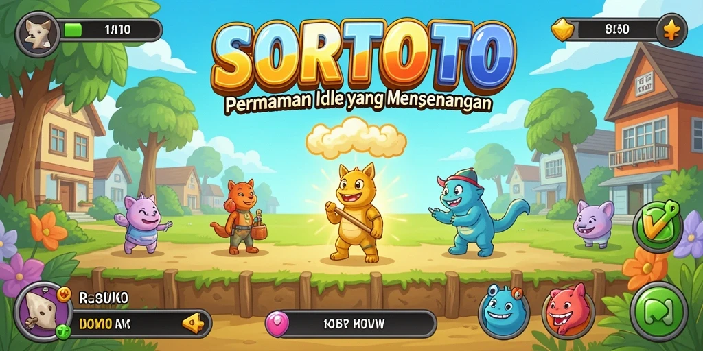 Tampilan gameplay SORTOTO yang menarik dan penuh warna.