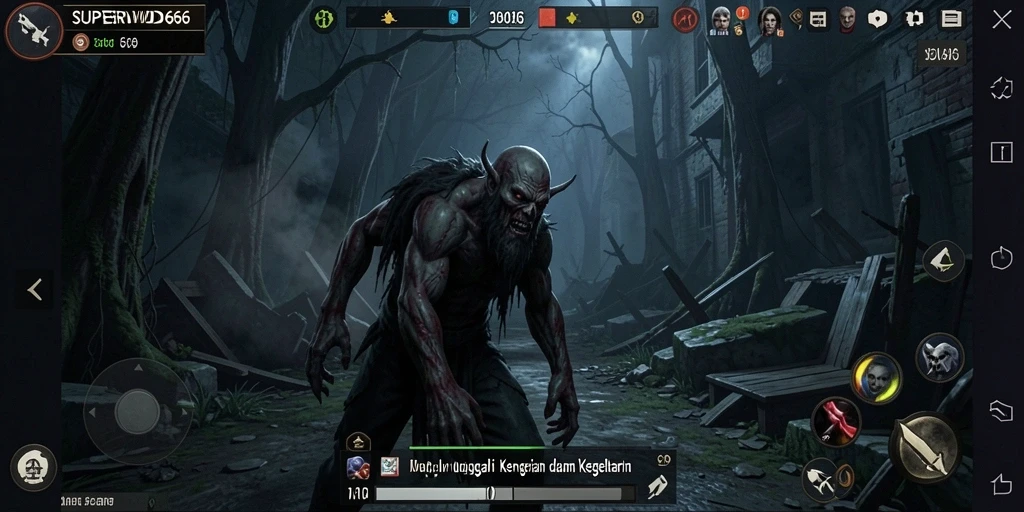 Tangkapan layar SUPERWD666 menampilkan momen gameplay yang mencekam dan menarik.