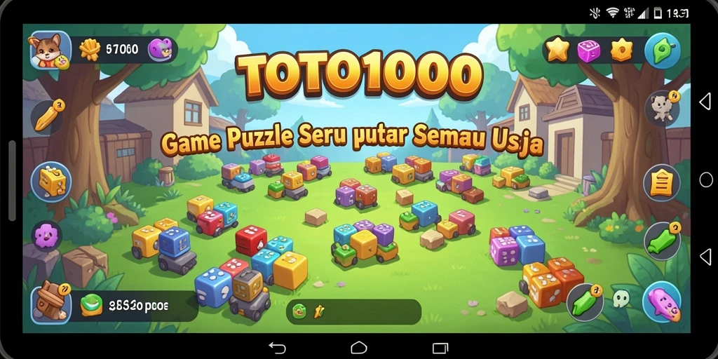 Screenshot permainan TOTO1000 menampilkan gameplay Puzzle yang menarik.