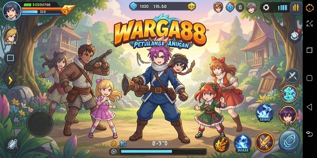 Screenshot WARGA88 menampilkan karakter anime dalam pertempuran menarik.
