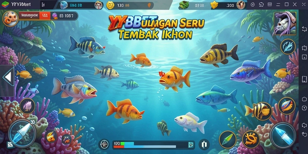 Tampilan gameplay menarik dari YYBET saat menembak ikan.